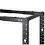 12U Adjustable Depth 4-Post Open Frame Rack with Casters