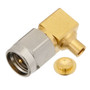 12.4 GHz SMA Male Right Angle Connector Solder Attachment for .085 Semi-Rigid, LC085TB, RG405
