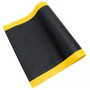 Bertech Anti Fatigue Mat, 2 Ft. x 3 Ft., 5/8 In. Thick, Textured, Black w/Yellow Border, Bev (Made in USA)