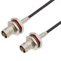 BNC Female Bulkhead to BNC Female Bulkhead Cable Assembly using RG174 Coax, 4 FT