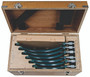 6-12 In,  .001 In Mechanical Outside Micrometer Set, Hammertone Baked Enamel, 6 gages, with 6 standards