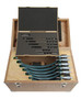 6-12 In,  .0001 In Mechanical Outside Micrometer Set, Hammertone Baked Enamel, 6 gages, with 6 standards