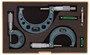 0-3 In,  .0001 In Mechanical Outside Micrometer Set, Hammertone Baked Enamel, 3 gages, with 2 standards