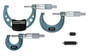 0-75mm,  0.001mm Mechanical Outside Micrometer Set, Hammertone Baked Enamel, 3 gages, with 2 standards