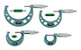 0-4 In,  .001 In Mechanical Outside Micrometer Set, Hammertone Baked Enamel, 4 gages, with 3 standards