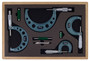 0-4 In,  .0001 In Mechanical Outside Micrometer Set, Hammertone Baked Enamel, 4 gages, with 3 standards