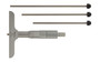 0-4 In, .001 In Mechanical Depth Micrometer, 4 interchangeable rods (1 In/25.4mm increments), Rod Clamp, 4 In Base, Ratchet Stop