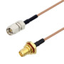 SMA Male to SMA Female Bulkhead Cable Assembly using RG178 Coax, 5 FT