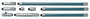 Extension rods 13mm,25mm,50mm(2pcs.), 100mm,200mm(2pcs), 300mm for Tubular inside micrometer, 50-500mm Range, 13mm travel of micrometer head