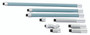 Extension rods .5in, 1in, 2in (2pcs), 4in, 8in (2pcs.), 12 inches for Tubular inside micrometer, 2-40 inches Range, .5 inches travel of micrometer head