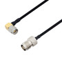 SMA Male Right Angle to TNC Female Cable Assembly using LC141TBJ Coax, 1.5 FT