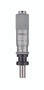Micrometer Head, common type in small size, carbide-tipped spindle, 0-15mm, 2um accuracy, 9.5 stem diameter, clamp nut stem with spindle lock, flat (carbide tip) spherical face, spindle lock
