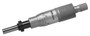 Micrometer Head, common type in middle size, 0-1 inch range, .0001 inch accuracy, .375 inch stem diameter, clamp nut stem, flat carbide tip spindle face, reverse reading , 150-832