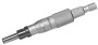 Micrometer Head non-rotating spindle type, 0-1 inch range, +/-.00015 inch accuracy, .5 inch stem diameter, plain stem, flat(carbide tip) spindle face, Ratchet stop