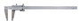 Vernier Caliper, with Nib style jaws and fine adjustment,20-450mm/.5-18 inches range, +/-.04mm accuracy, .02mm lower scale and .001 inch upper scale graduation, 1200 grams mass