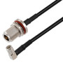 N Female Bulkhead to SMA Male Right Angle Cable Assembly using RG58 Coax, 2 FT