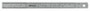 6 In, 150mm Steel Rule, 5/8 In  Wide, One-side, Semi-flexible, Satin Chrome Finish Tempered Stainless Steel, (1/16, 1/32, 1/64, 1mm, 0.5mm)