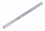 8 In, 200mm Steel Rule, 5/8 In  Wide, One-side, Semi-flexible, Satin Chrome Finish Tempered Stainless Steel, (1/16, 1/32, 1/64, 1mm, 0.5mm)