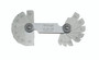 1/32-17/64 In, Concave/Convex Radius Gage Set, 16 Pairs of Leaves (1/32 In to 17/64 In by 64ths), Locking Clamp