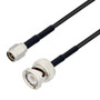 Low Loss SMA Male to BNC Male Cable Assembly using 100 Series Coax, 4 FT