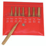 4 In Drive Pin Punch Set, Brass, 8 pieces (1/16, 3/32, 1/8, 5/32, 3/16, 7/32, 1/4, 5/16)
