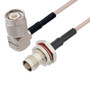TNC Male Right Angle to TNC Female Bulkhead Cable Assembly using RG316-DS Coax, 1.5 FT with HeatShrink