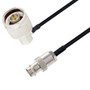 BNC Female to N Male Right Angle Cable Assembly using LC085TBJ Coax, 2 FT