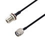 N Female Bulkhead to TNC Male Cable Assembly using LC141TBJ Coax, 1 FT