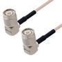 TNC Male Right Angle to TNC Male Right Angle Cable Assembly using RG316-DS Coax, 0.5 FT with HeatShrink