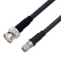 Low Loss BNC Male to SMA Male Cable Assembly using LMR-240-UF Coax, 3 FT With Times Microwave Components with HeatShrink