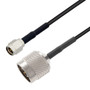 Low Loss SMA Male to N Male Cable Assembly using 100 Series Coax, 2 FT