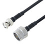 Low Loss BNC Male to N Male Cable Assembly using LMR-200-FR Coax, 1.5 FT with Times Microwave Components
