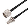 N Male to BNC Female Bulkhead Cable Assembly using RG58 Coax, 2 FT