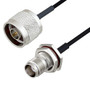 N Male to TNC Female Bulkhead Cable Assembly using LC085TBJ Coax, 4 FT