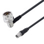 Low Loss SMA Male to N Male Right Angle Cable Assembly using LMR-195 Coax, 2 FT with Times Microwave Components