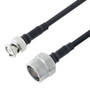 Low Loss BNC Male to N Male Cable Assembly using LMR-200-FR Coax, 2 FT with Times Microwave Components