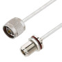 N Male to N Female Bulkhead Cable Assembly using LC141TB Coax, 1 FT