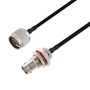 BNC Female Bulkhead to N Male Cable Assembly using LC141TBJ Coax, 2 FT