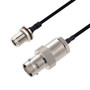 BNC Female to N Female Bulkhead Cable Assembly using LC141TBJ Coax, 1.5 FT