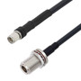 Low Loss SMA Male to N Female Bulkhead Cable Assembly using LMR-240 Coax, 2 FT with Times Microwave Components