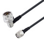 Low Loss N Male Right Angle to TNC Male Cable Assembly using LMR-195-FR Coax, 2 FT with Times Microwave Components