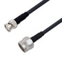 Low Loss BNC Male to N Male Cable Assembly using LMR-240-DB Coax, 2 FT with Times Microwave Components