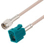 SMA Male to FAKRA Jack Cable Assembly using RG316-DS Coax, 0.5 FT