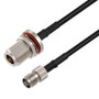 N Female Bulkhead to TNC Female Cable Assembly using RG58 Coax, 3 FT
