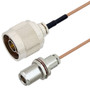 N Male to N Female Bulkhead Cable Assembly using RG178 Coax, 5 FT