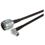 QMA Right Angle Plug to N-Male, Pigtail 4 ft 195-Series