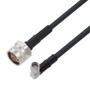 Low Loss N Male to SMA Male Right Angle Cable Assembly using LMR-240-UF Coax, 3 FT With Times Microwave Components with HeatShrink
