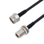 Low Loss N Male to N Female Bulkhead Cable Assembly using LMR-240 Coax, 1 FT with Times Microwave Components