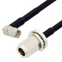 SMA Male Right Angle to N Female Bulkhead Cable Assembly using RG223 Coax, 3 FT