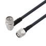 Low Loss TNC Male Right Angle to TNC Male Cable Assembly using LMR-240-UF Coax, 3 FT With Times Microwave Components with HeatShrink